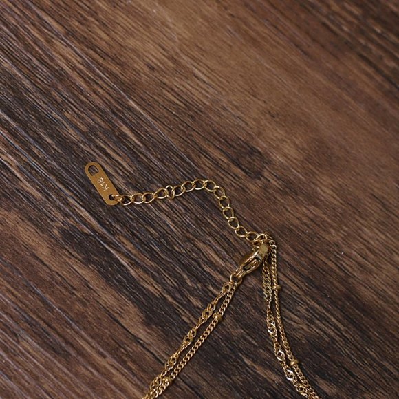 NEW 18K Gold Plated Vintage Diamond Coin Star Double Layer Necklace - Picture 13 of 14